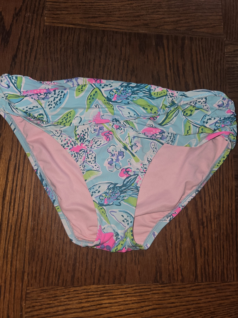 Lilly Pulitzer Light Blue Pink Green Floral Bikini Bottoms